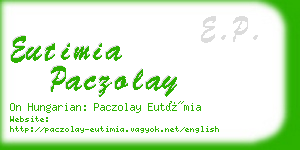 eutimia paczolay business card
